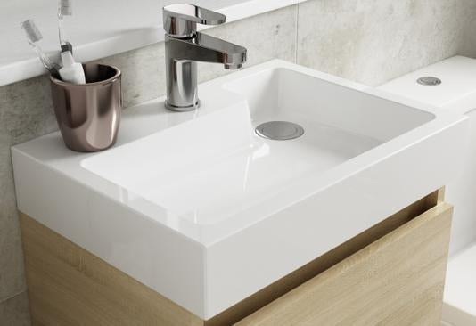 Merit Slimline 500mm Wall Hung Vanity and Basin