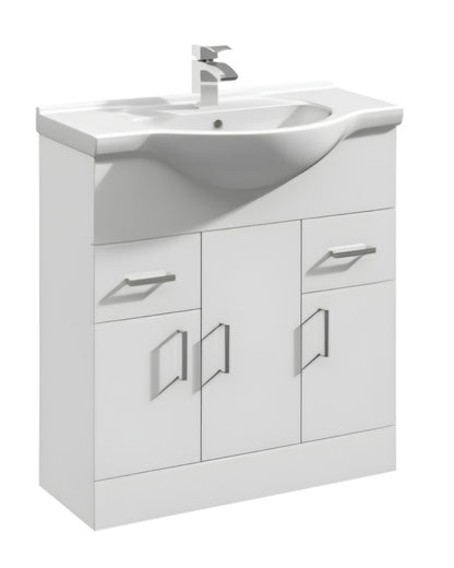 Alan T. Carr Classic Floor Standing Doors, Drawers Unit & Basin White