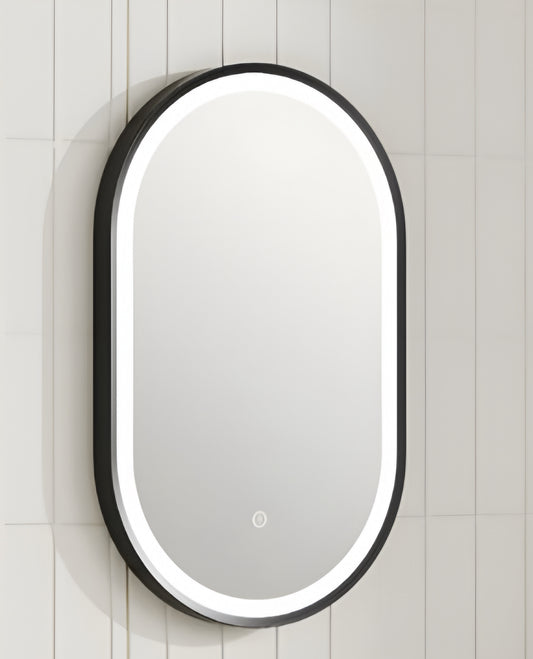 Alan T. Carr Joya 650 x 400mm Led Mirror Demister Pad/Sensor Switch Matt Black MIR647
