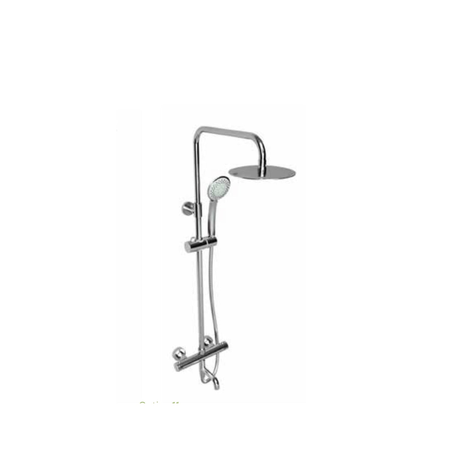 Plan Option 11 Thermostatic Exposed Bar Shower with Overhead Drencher, Sliding Handset and Bath Filler Spout