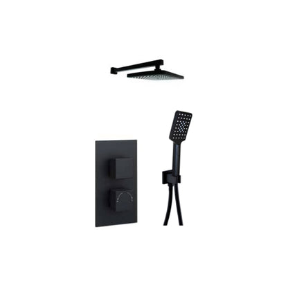 K Vit Nero Option 5  Thermostatic Concealed Shower with Separate Handshower and Fixed Overhead Drencher
