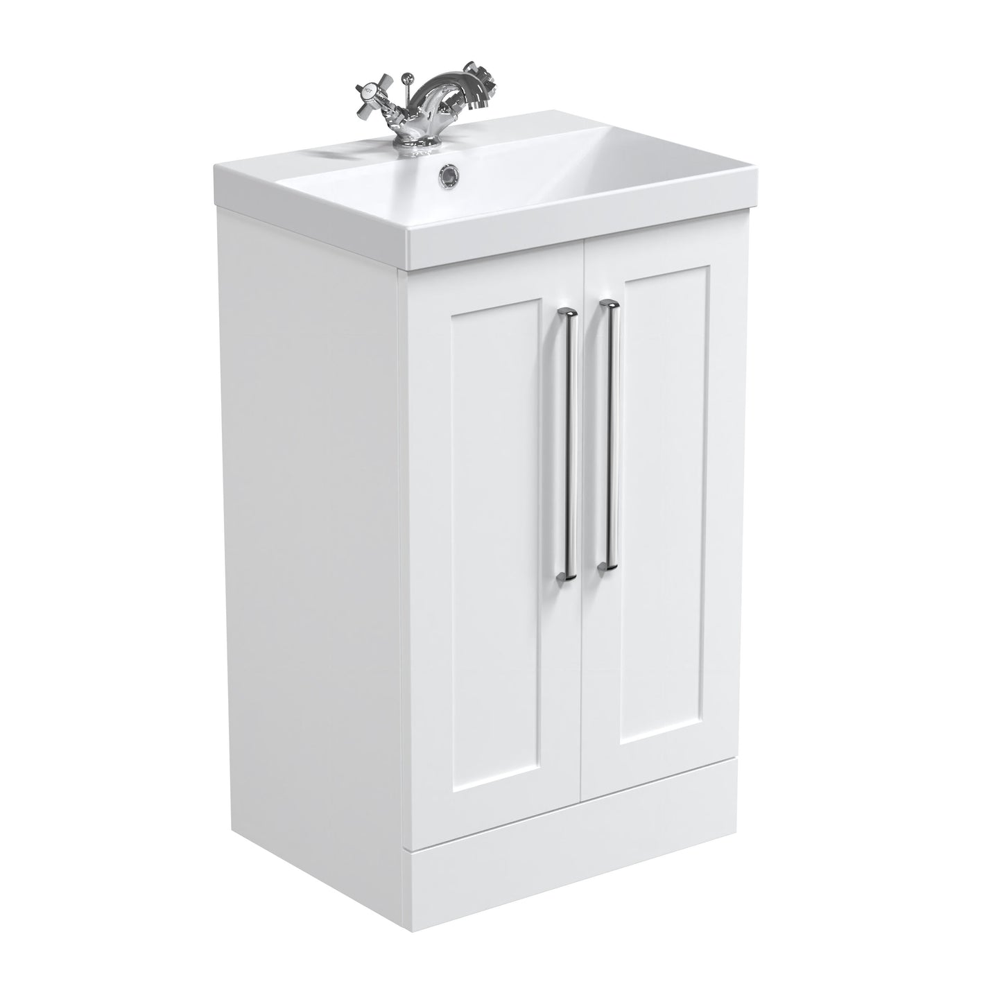 Nuie Halite Caralis Waterproof Floor Standing 500/600mm 2 Door Satin White
