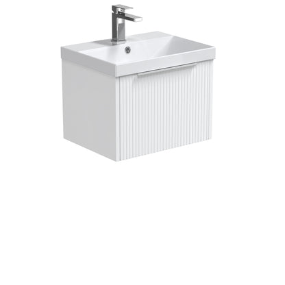 Nuie Halite Salona Waterproof Wall Hung 500/600mm 1 Drawer Satin White
