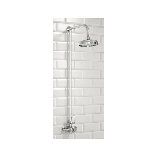 Scudo Traditional Chrome Rigid Riser Shower With Fixed Head