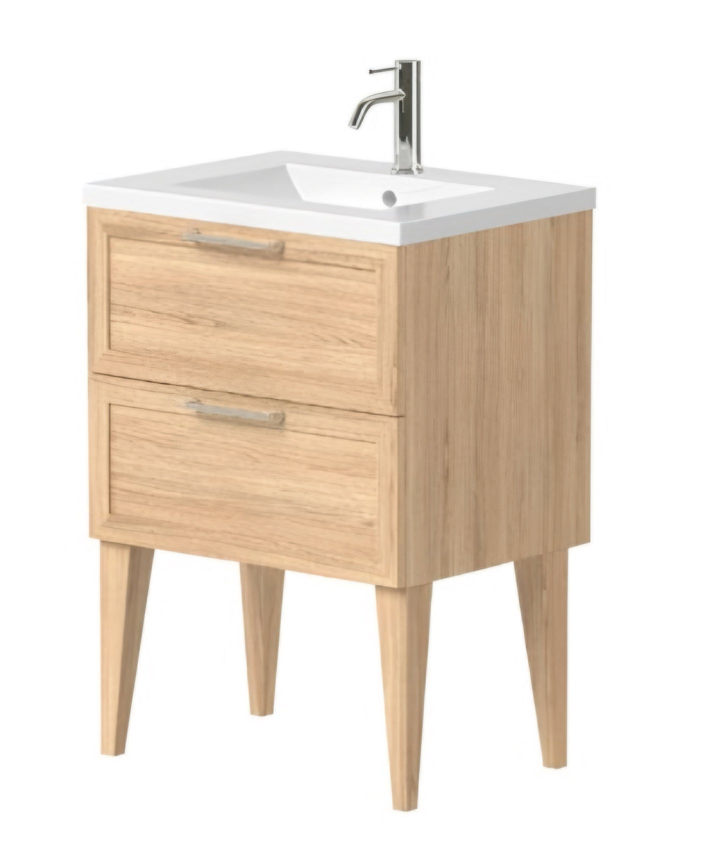 Alan T. Carr 600mm Ren Wall Hung 2 Drawer Unit, Basin & 4 Legs