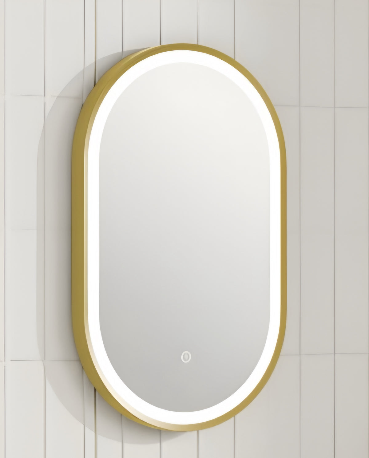 Alan T. Carr Joya 650 x 400mm Led Mirror Demister Pad/Sensor Switch Brushed Brass MIR646