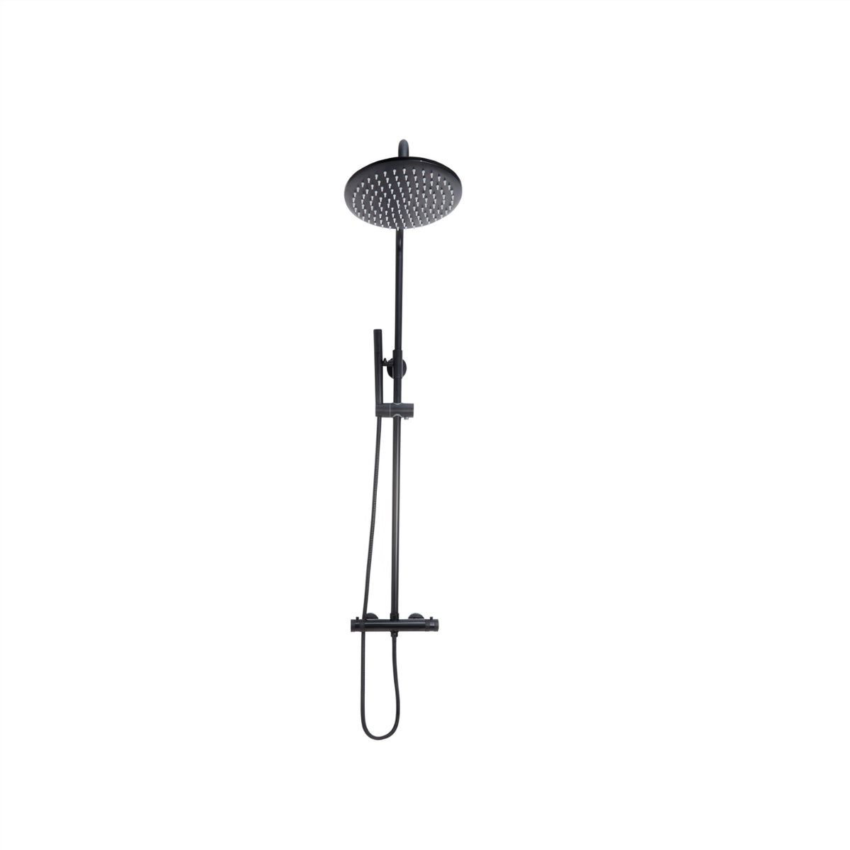 Scudo Core Black Round Rigid Riser Bar Showers