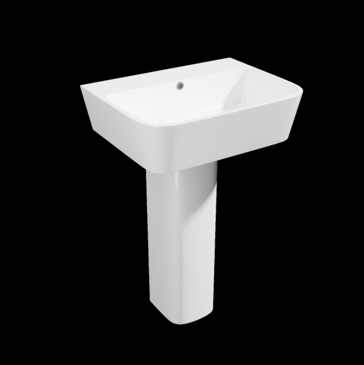 Genoa Square 550mm 1th Basin & Pedestal