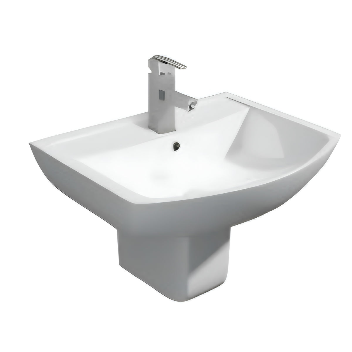 K Vit Pure 550mm 1th Basin & Semi Pedestal