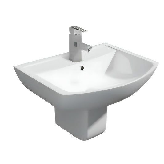 K Vit Pure 550mm 1th Basin & Semi Pedestal