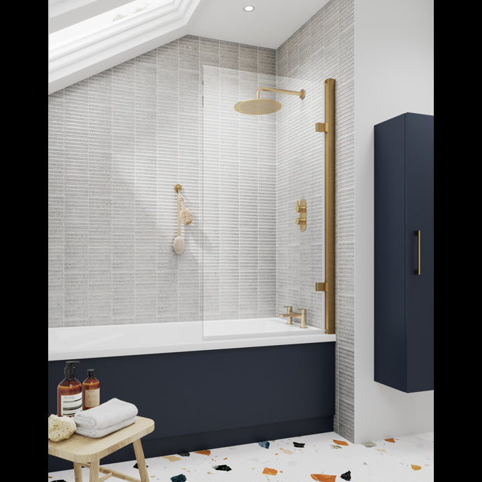 Pacific Brushed Brass 6mm Bath screens