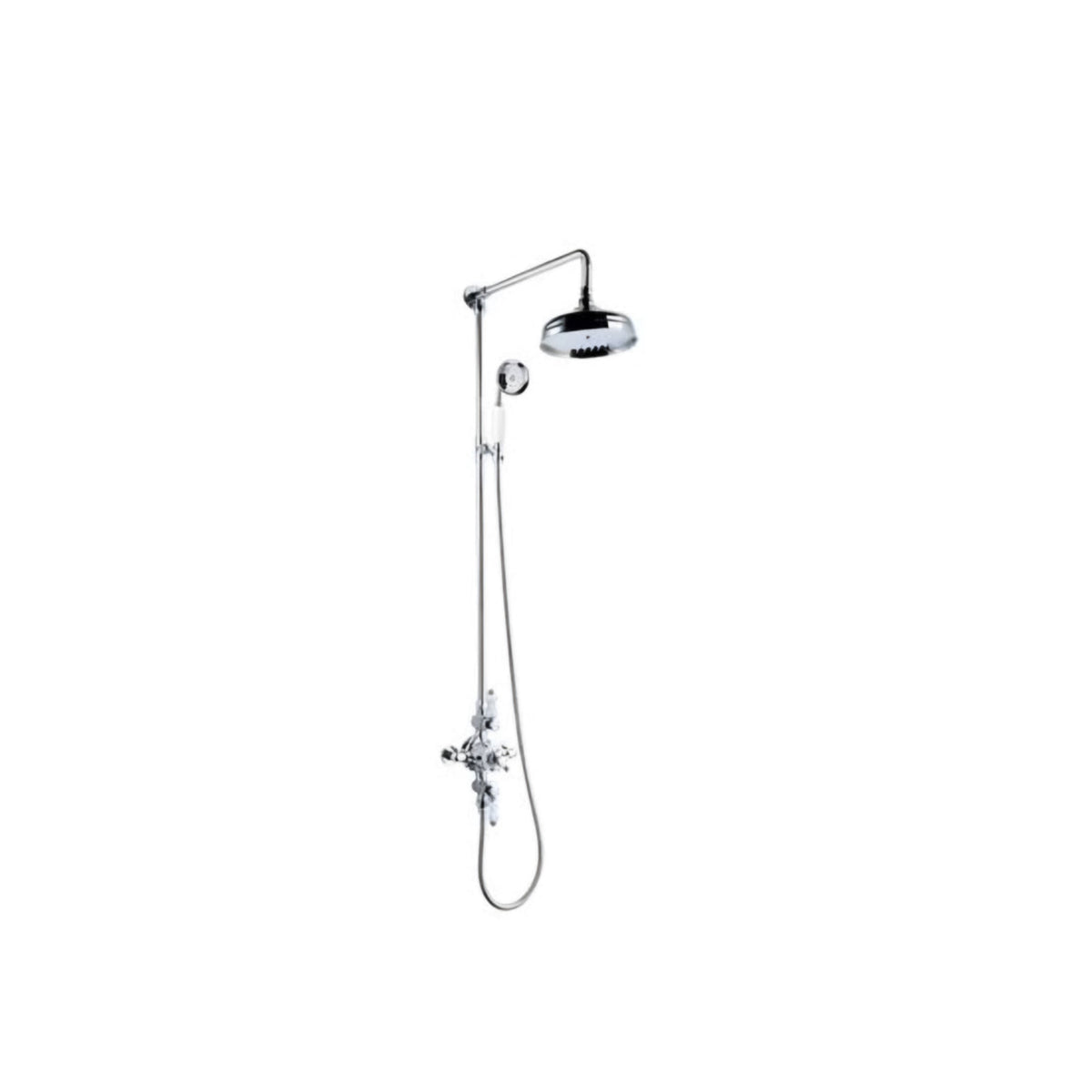 K Vit Viktory Option 5 Thermostatic Exposed Shower with Overhead Drencher and Adjustable Slide Rail Kit