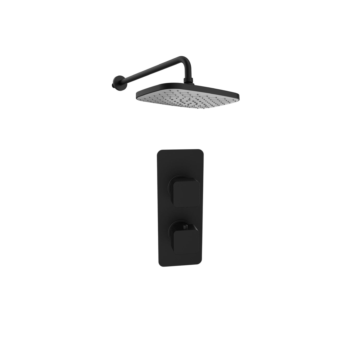 K Vit Kolt Option 3 Thermostatic Shower With Fixed Overhead Drencher Matt Black