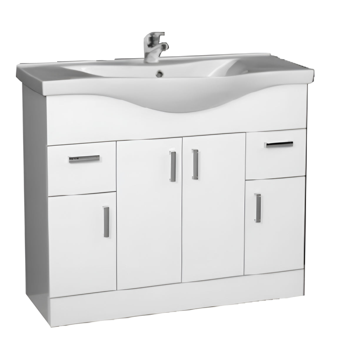 Alan T. Carr Broadway Floor Standing Doors, Drawers Unit & Basin White