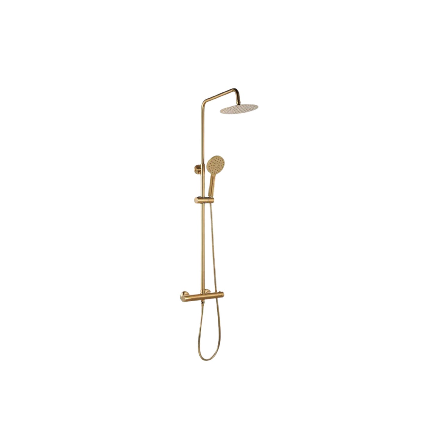 Soho Round Twin Brushed Brass Shower