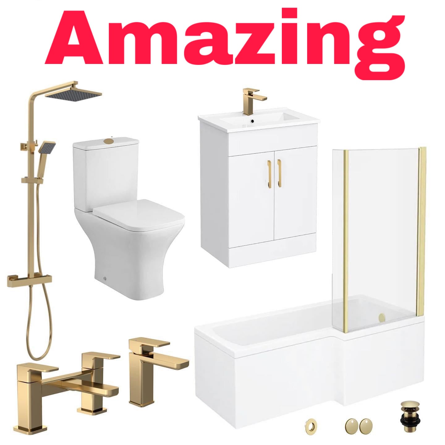 Brushed Brass Shower Bath Deal