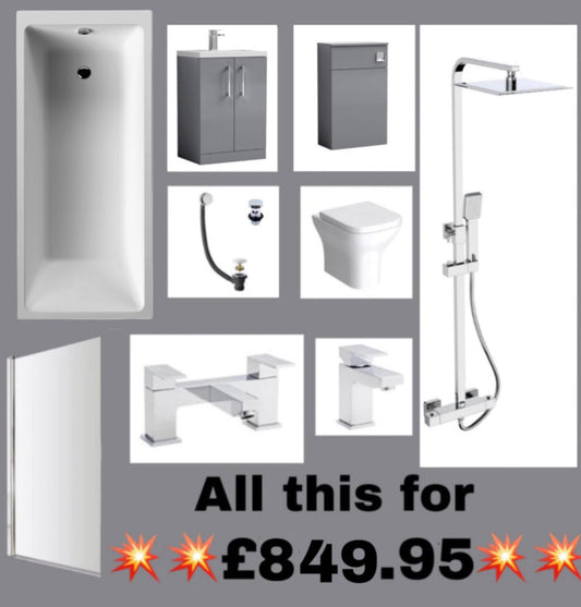 Arno Satin Grey Bathroom Deal