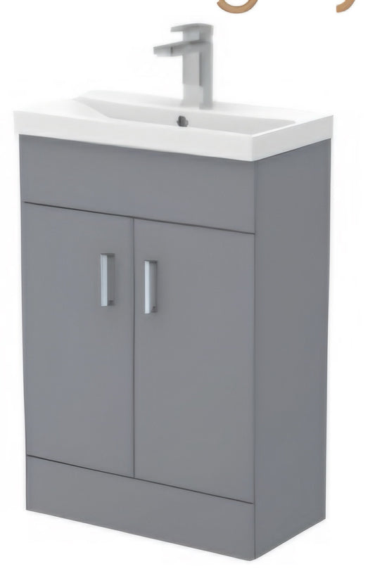 Nuie Turin Compact 550mm 2 Door Unit & Basin Floor Standing