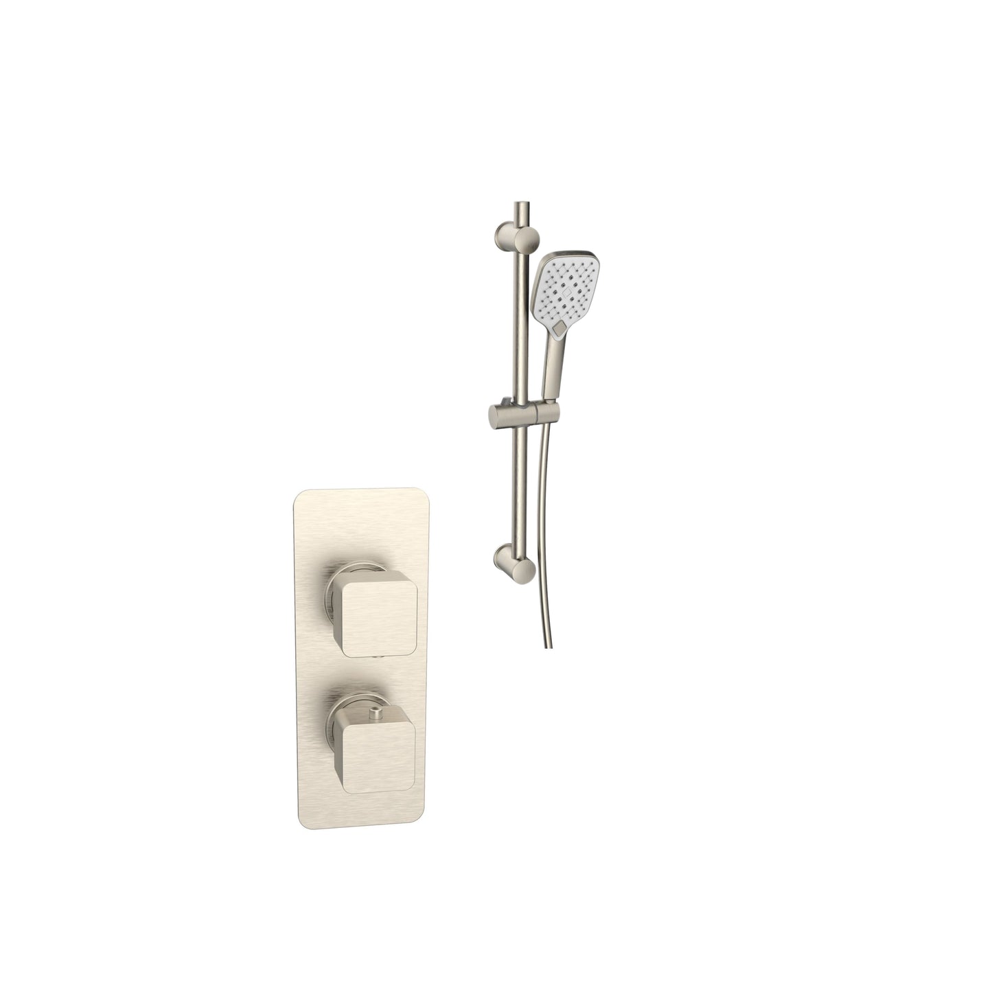 K Vit Kolt Option 4 Thermostatic Shower With Adjustable Slide Rail Kit Brushed Nickel
