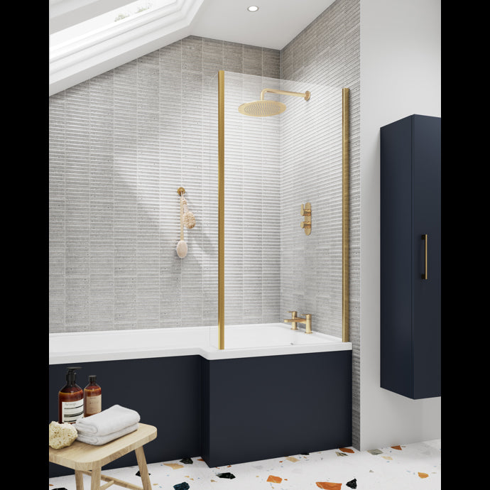 Pacific Brushed Brass 6mm Bath screens