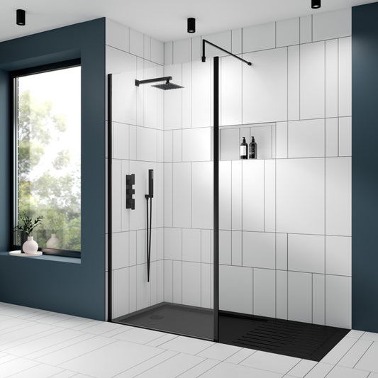 Nuie Black Outer Frame Wetroom Screens