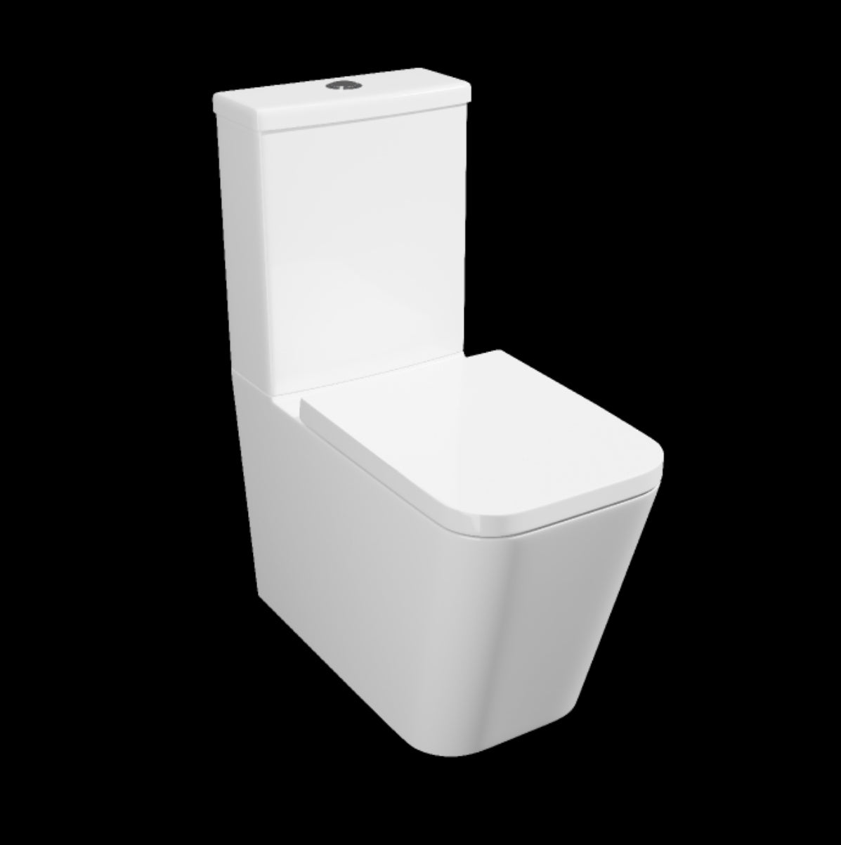 Genoa Square Rimless Close to wall Pan, Cistern & Seat