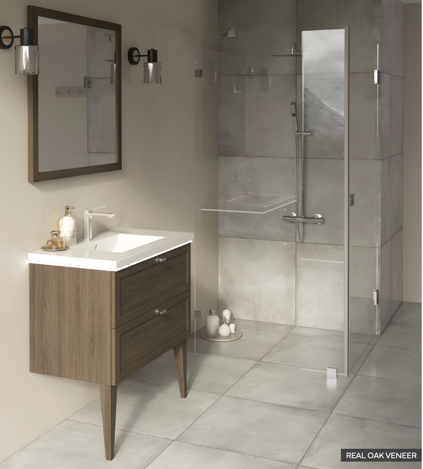 Alan T. Carr 600 x 800mm Ren Mirror - Real Oak Frame