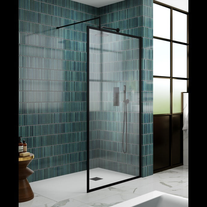 Nuie Black Full Outer Frame Wetroom Screens