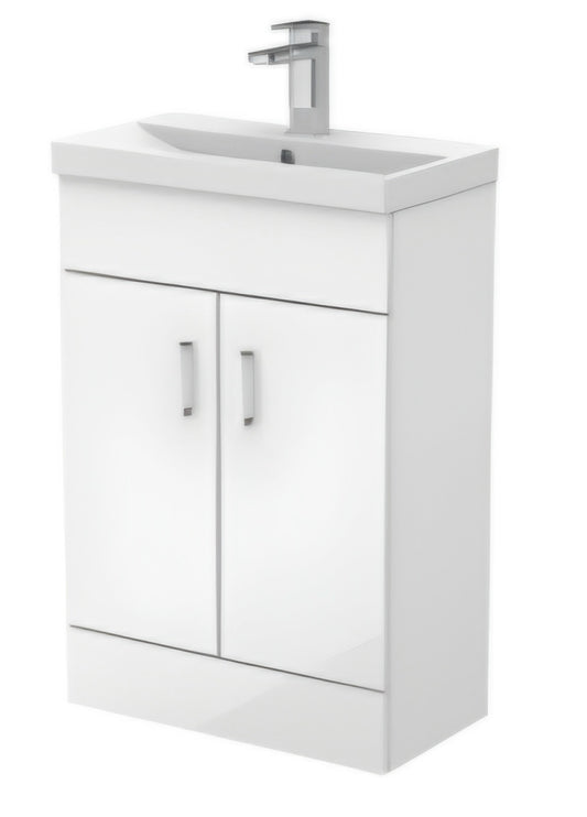 Nuie Turin Compact 550mm 2 Door Unit & Basin Floor Standing