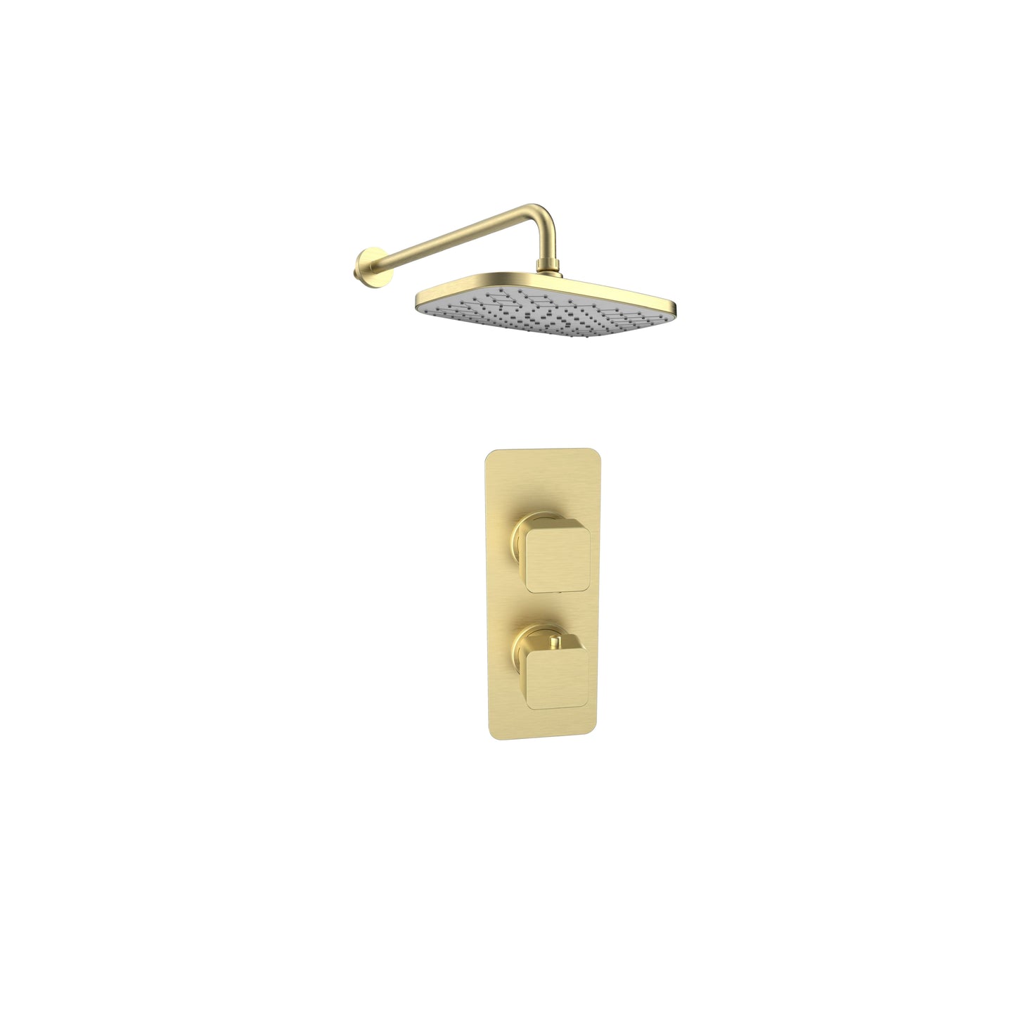 K Vit Kolt Option 3 Thermostatic Shower With Fixed Overhead Drencher Brushed Brass