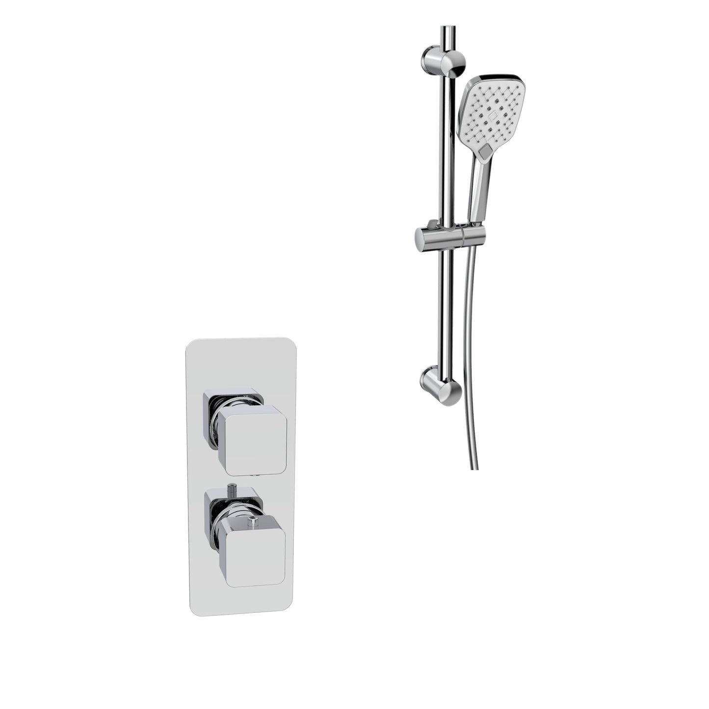 K Vit Kolt Option 4 Thermostatic Concealed Shower With Adjustable Slide Rail Kit Chrome