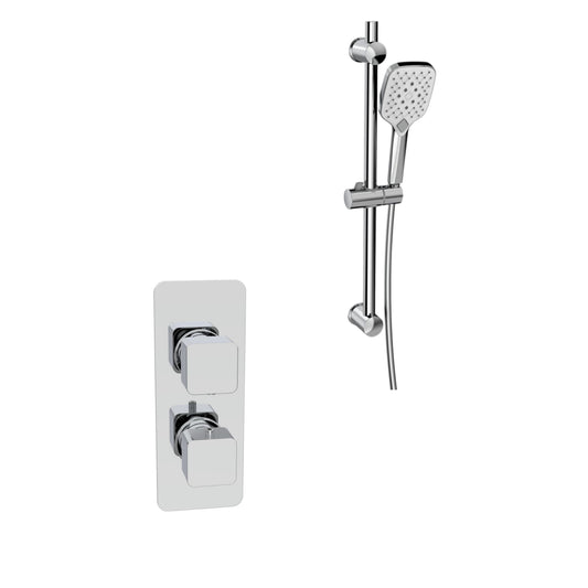 K Vit Kolt Option 4 Thermostatic Concealed Shower With Adjustable Slide Rail Kit Chrome