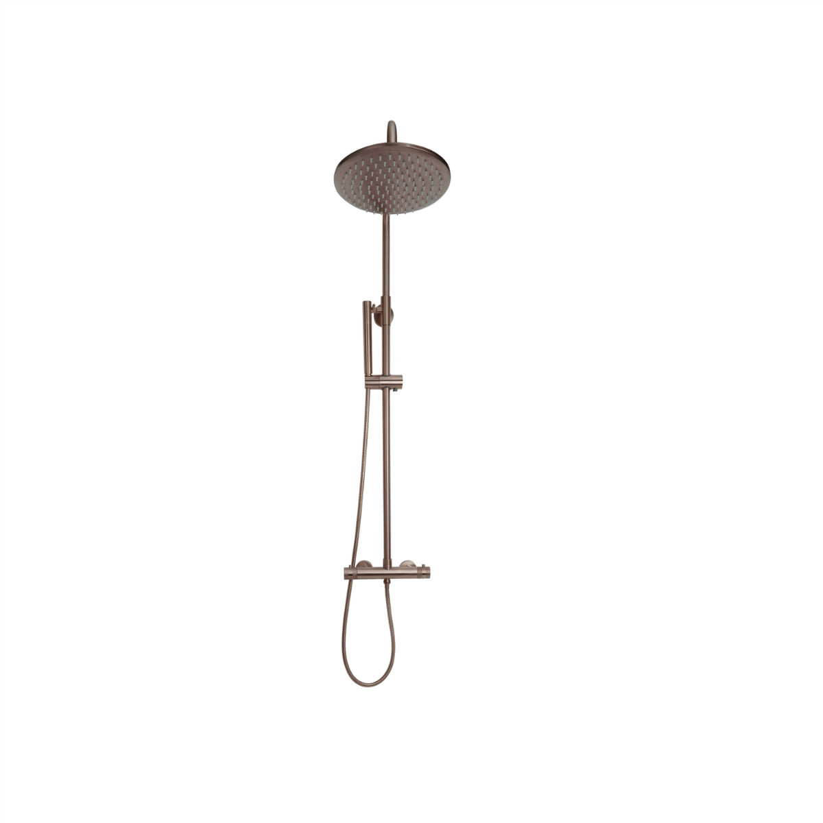 Scudo Core Brushed Bronze Round Rigid Riser Bar Showers