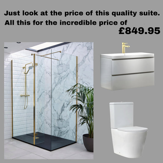 Slate Effect Walk-in Shower Suite Deal
