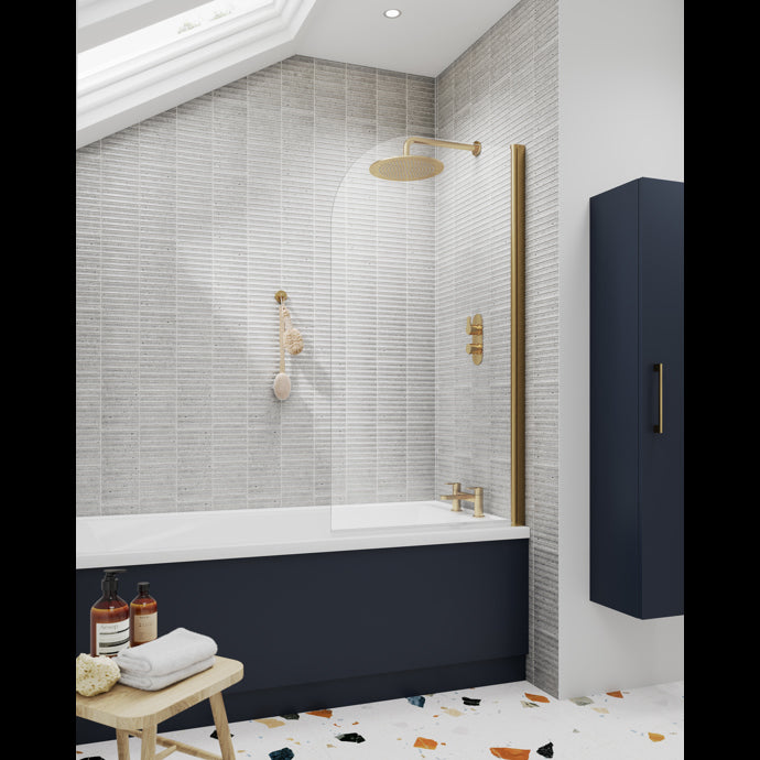 Pacific Brushed Brass 6mm Bath screens