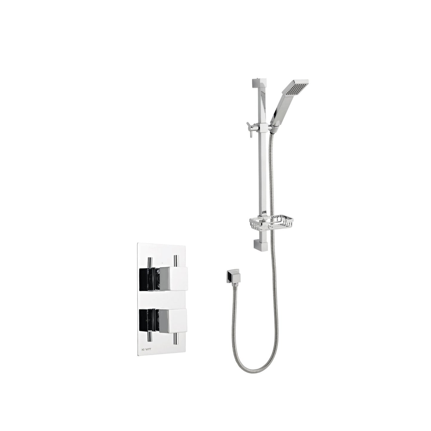 Pure Option 1 Thermostatic Concealed Shower with Adjustable Slide Rail Kit