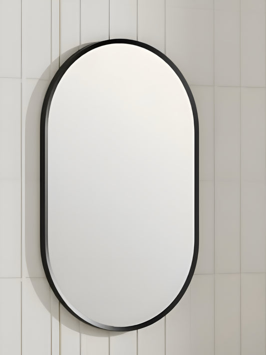 Alan T. Carr Norcia 650 x 400mm Non Electric Mirror Matt Black MIR020