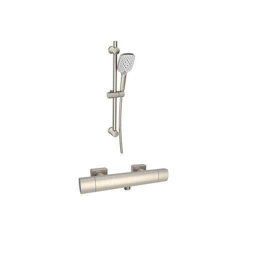K Vit Kolt Option 2 Thermostatic Shower With Adjustable Slide Rail Kit Brushed Nickel