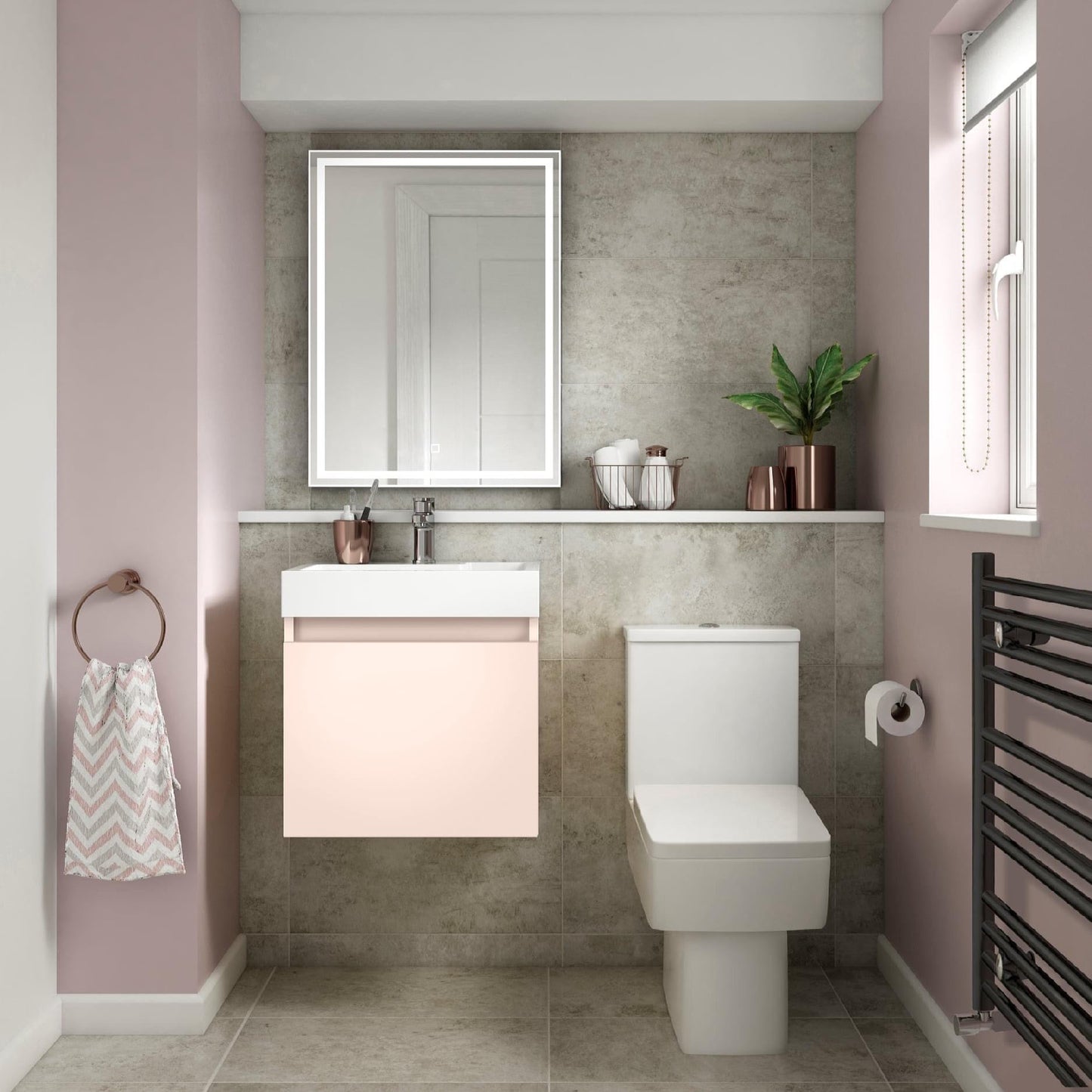 Merit Slimline 500mm Wall Hung Vanity and Basin