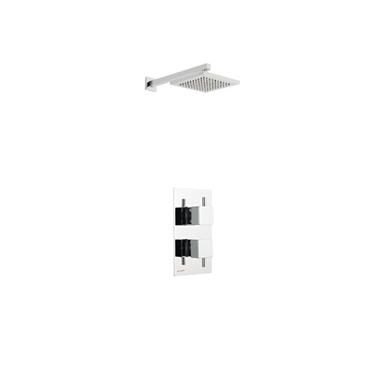 Pure Option 6 Triple Thermostatic Concealed Shower with Adjustable Slide Rail Kit and Overhead Drencher