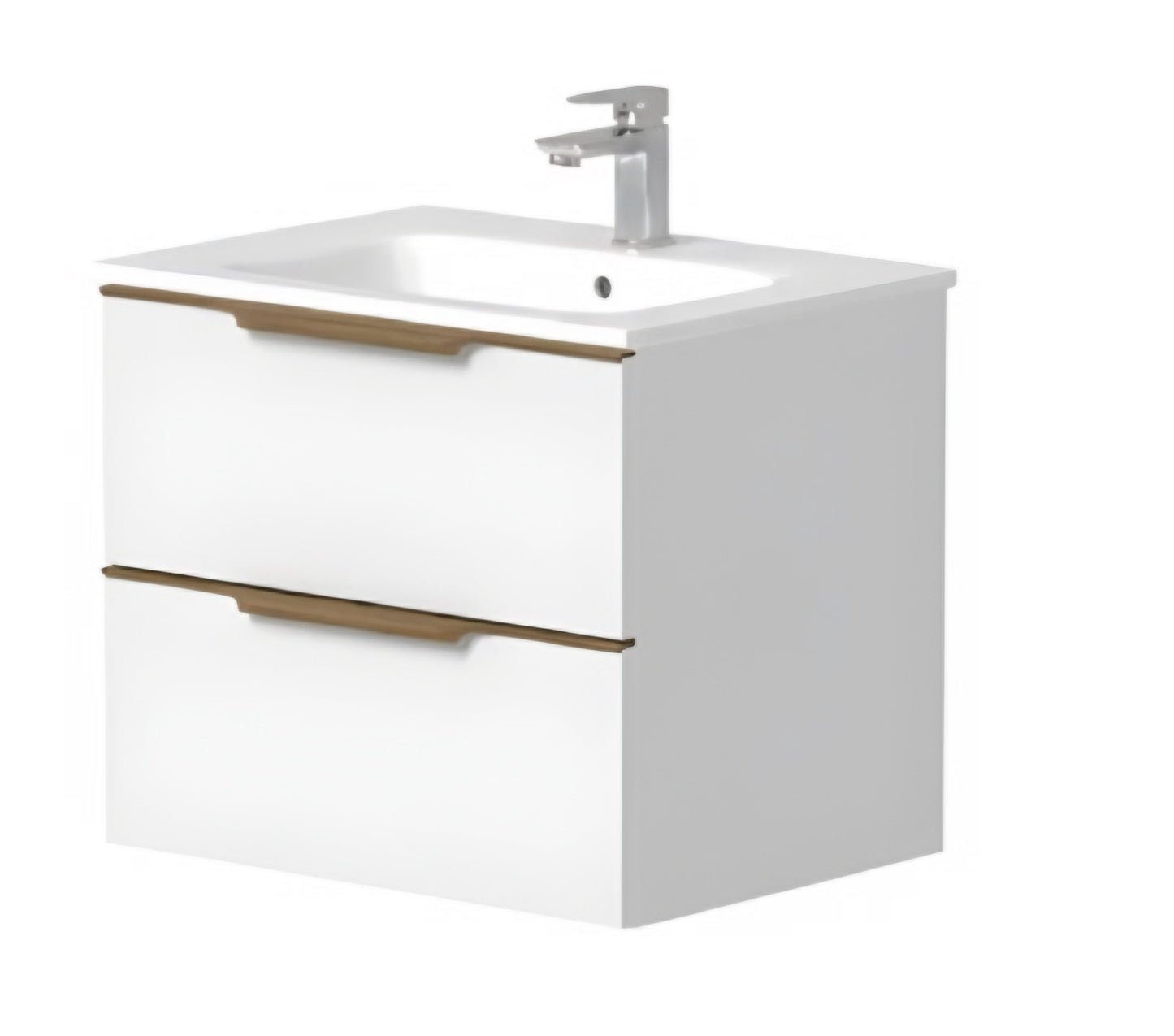 Alan T. Carr 600mm Aspen White Wall Hung 2 Drawer Unit & Basin