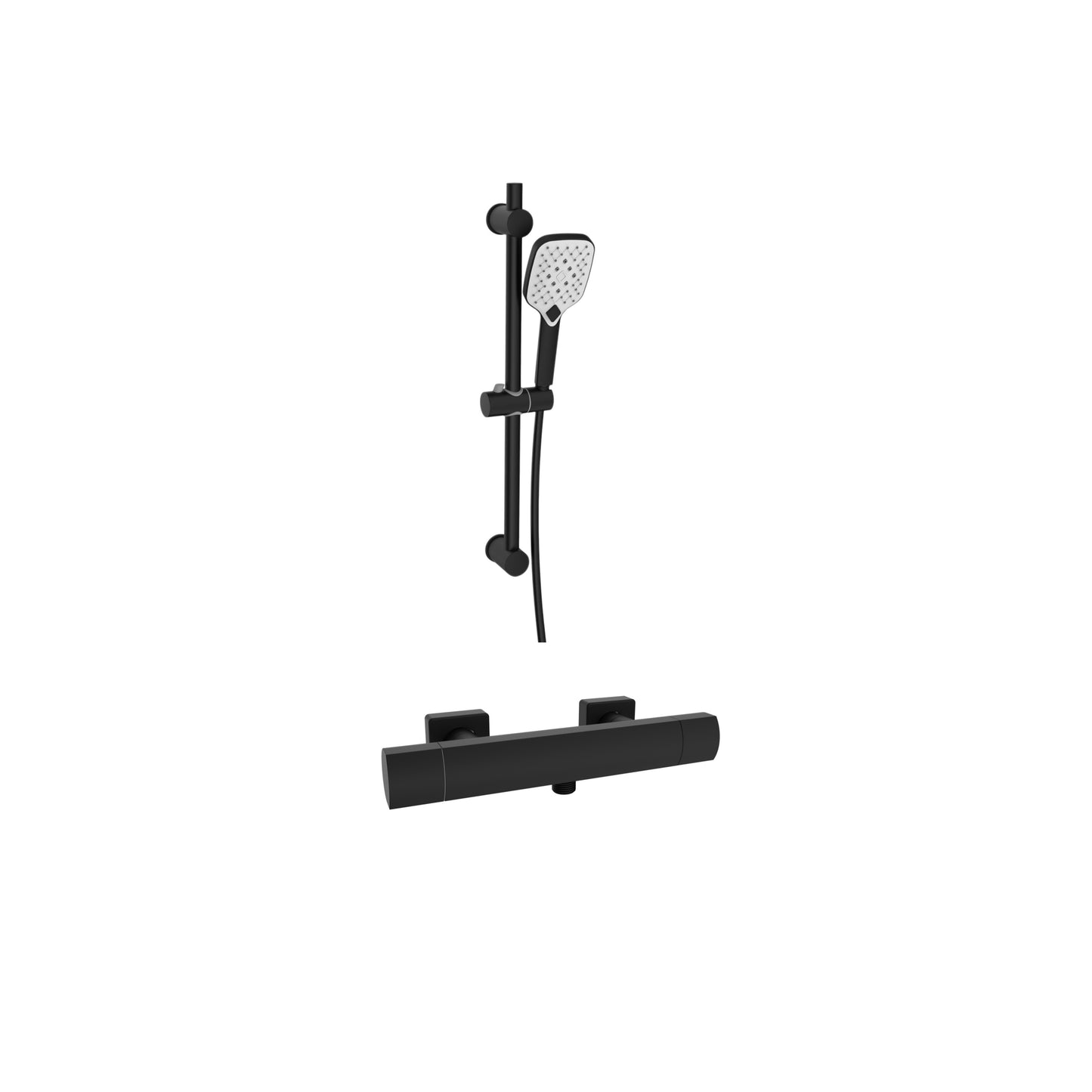 K Vit Kolt Option 2 Thermostatic Bar Shower With Adjustable Slide Rail Kit Matt Black