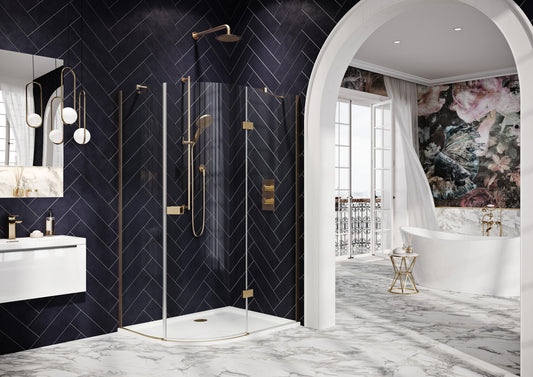 Scudo Athena Hinged Offset Quadrant 6mm Brushed Brass