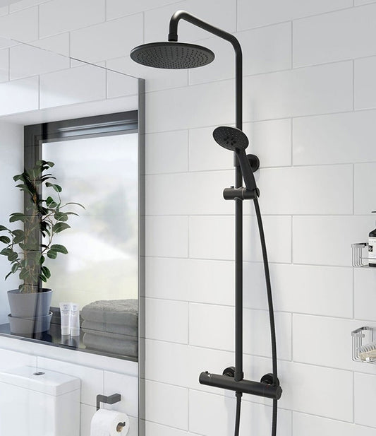 Soho Round Twin Black Shower