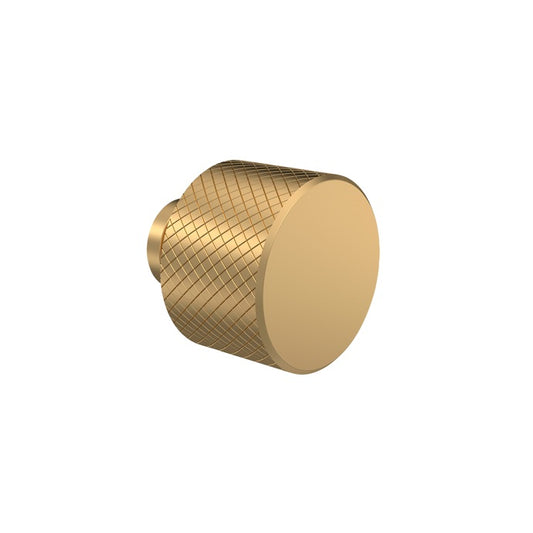 Knurled Knob Brushed Brass H314