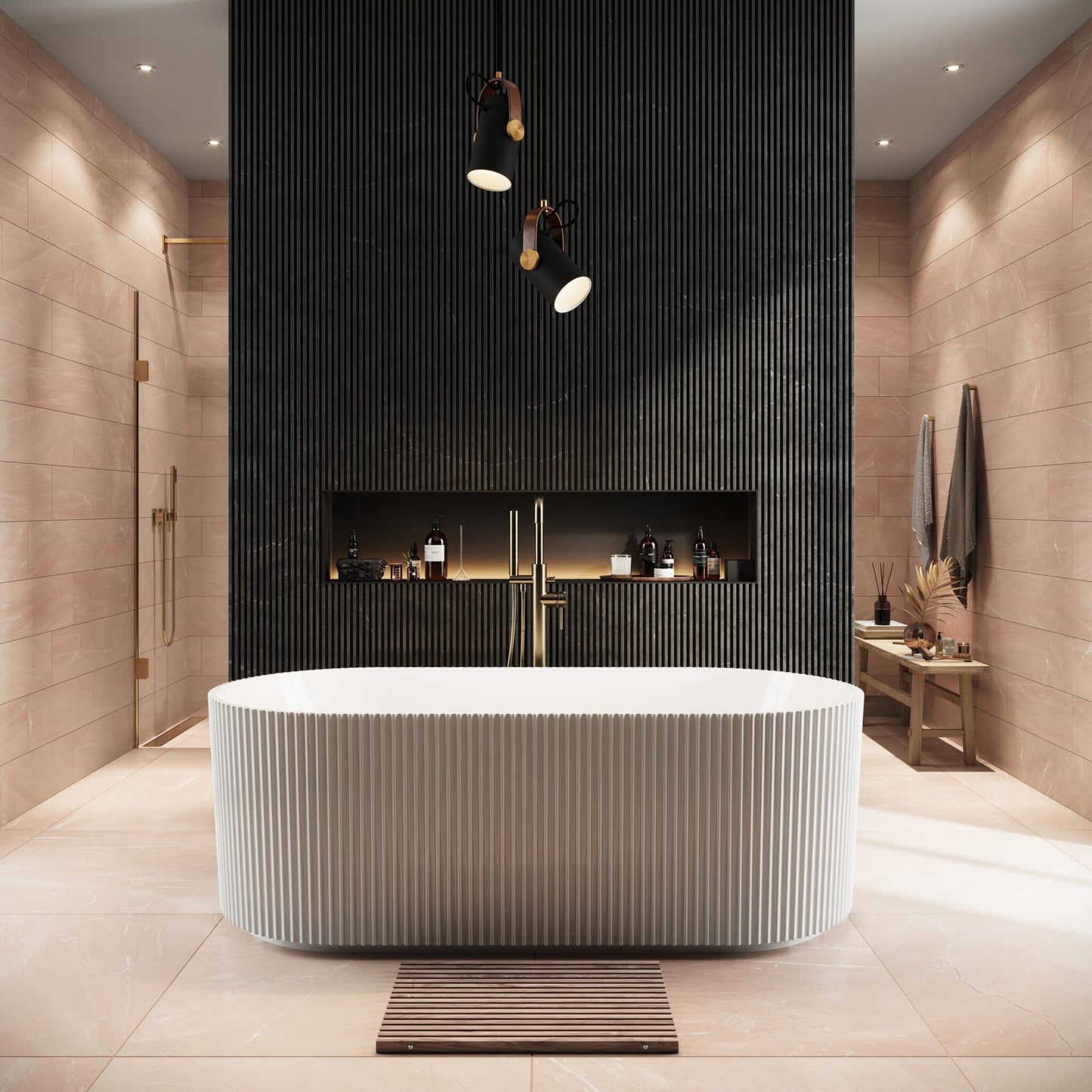 Scudo Labrynth Fluted Freestanding Bath