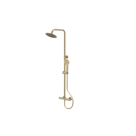 Nuie JTY895E Dual Round Brushed Brass Shower
