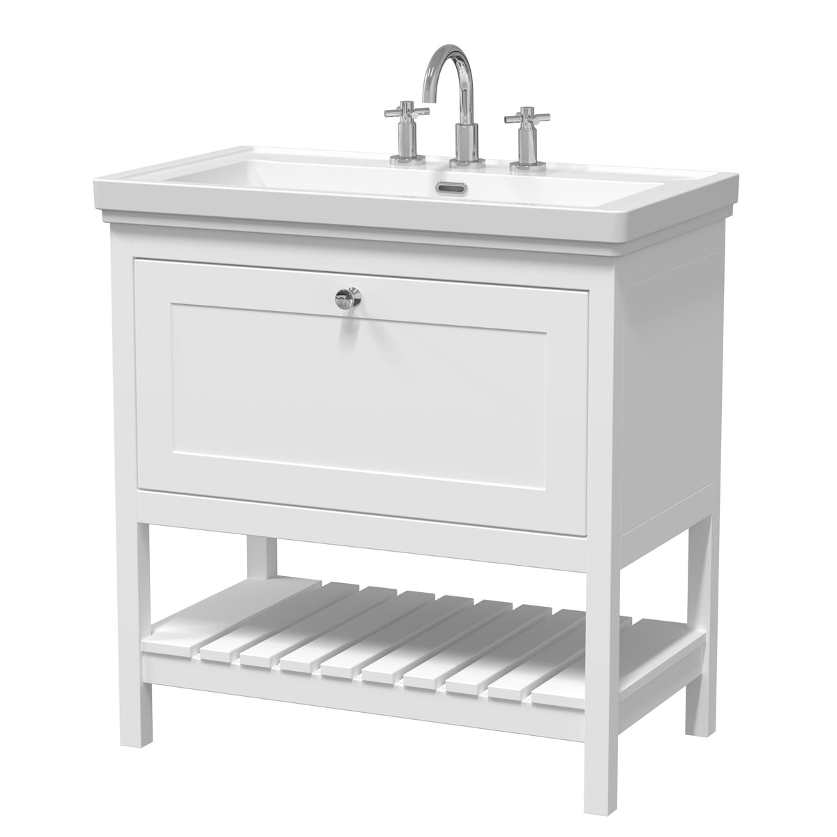 Hudson Reed Old London Bexley 500/600/800mm 1 Drawer Floor Standing Vanity Unit & Basin