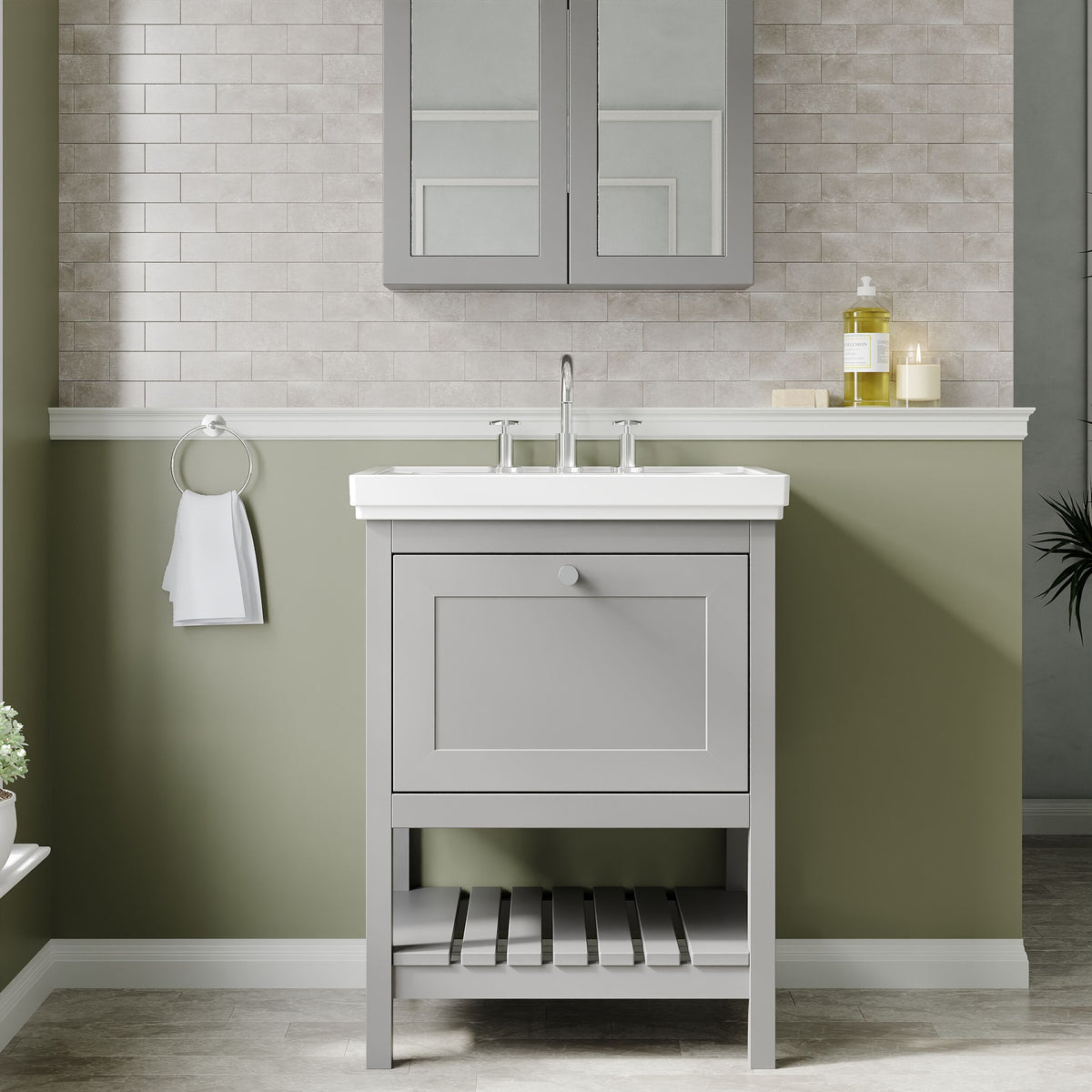 Hudson Reed Old London Bexley 500/600/800mm 1 Drawer Floor Standing Vanity Unit & Basin