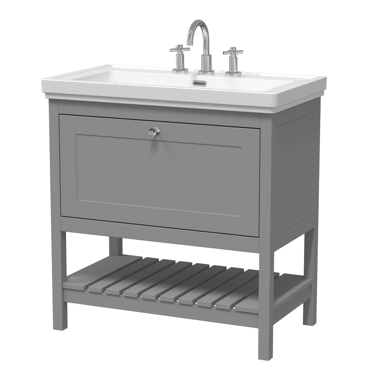 Hudson Reed Old London Bexley 500/600/800mm 1 Drawer Floor Standing Vanity Unit & Basin